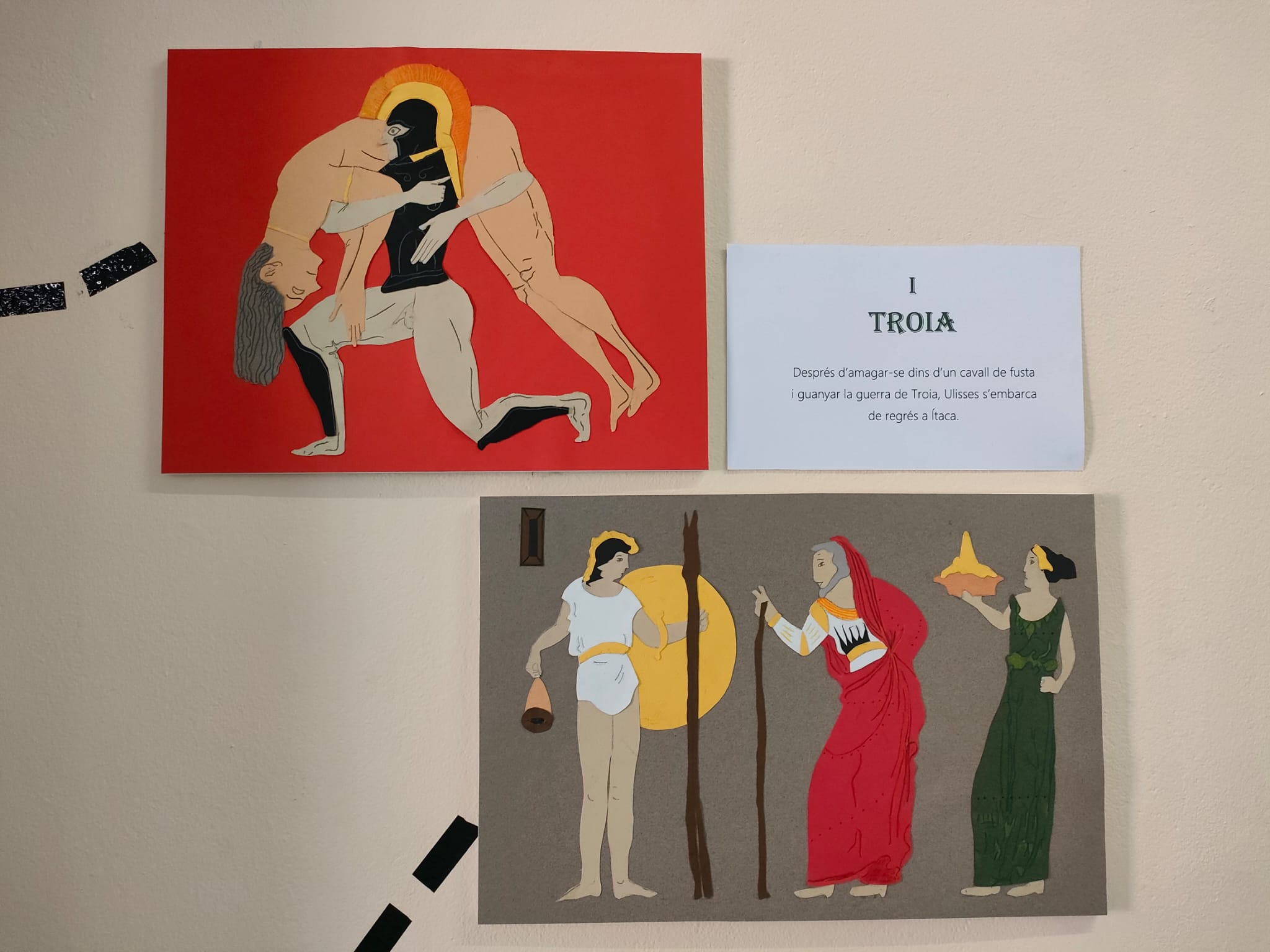 Exposición plástica resultado del proyecto interdisciplinar "La Odisea", realizado por los alumnos de 1º ESO del Centro Educativo Gençana